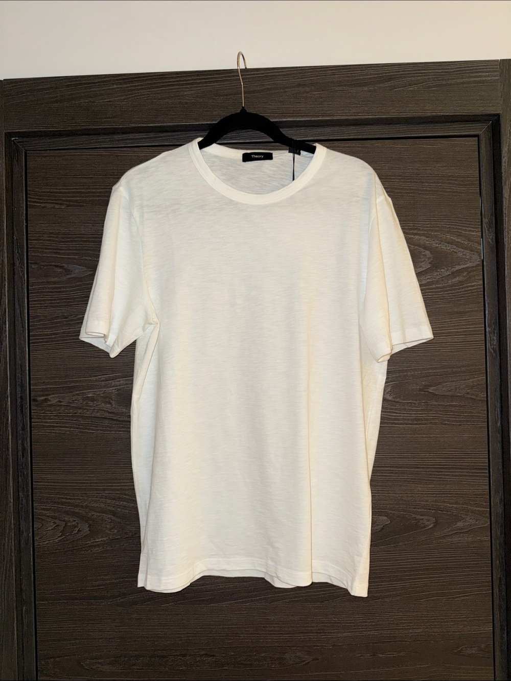Theory Men's White Crew Neck Short Sleeve Tee